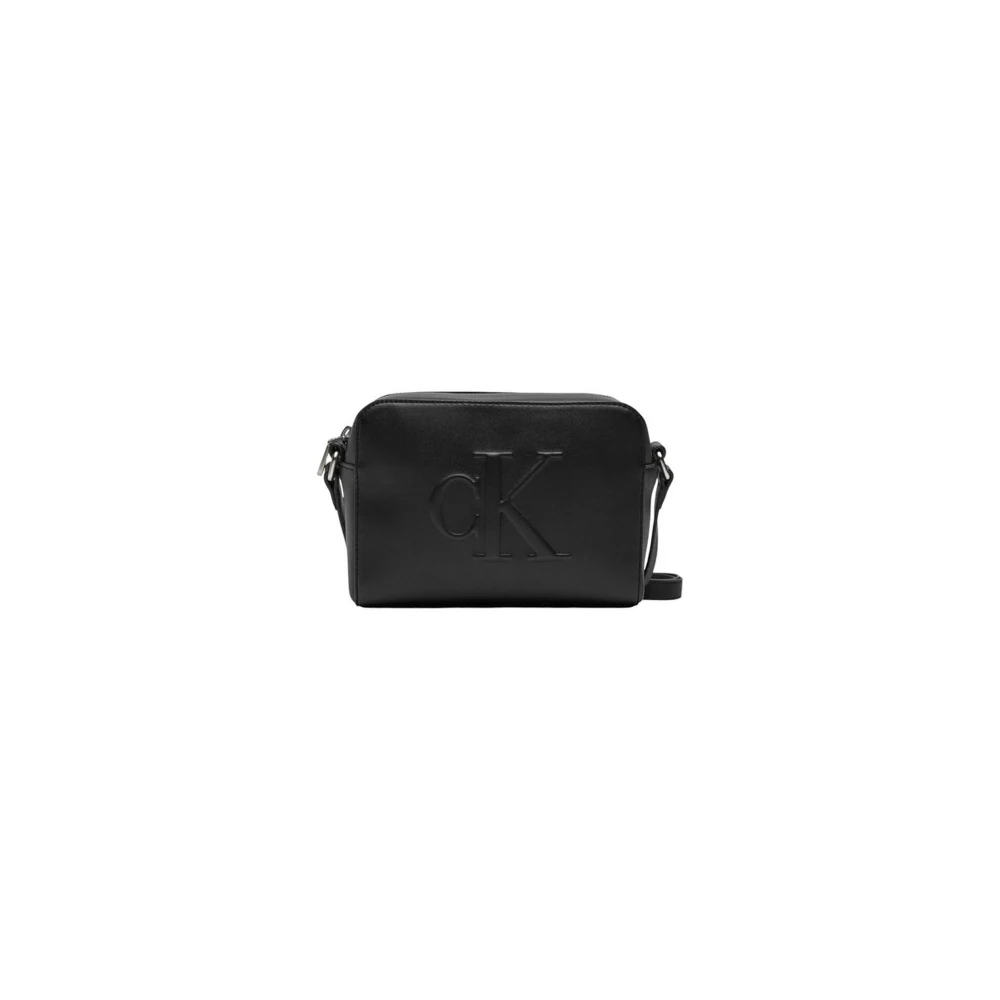Calvin Klein Jeans Zwarte Faux Leren Handtas Collectie Black Dames