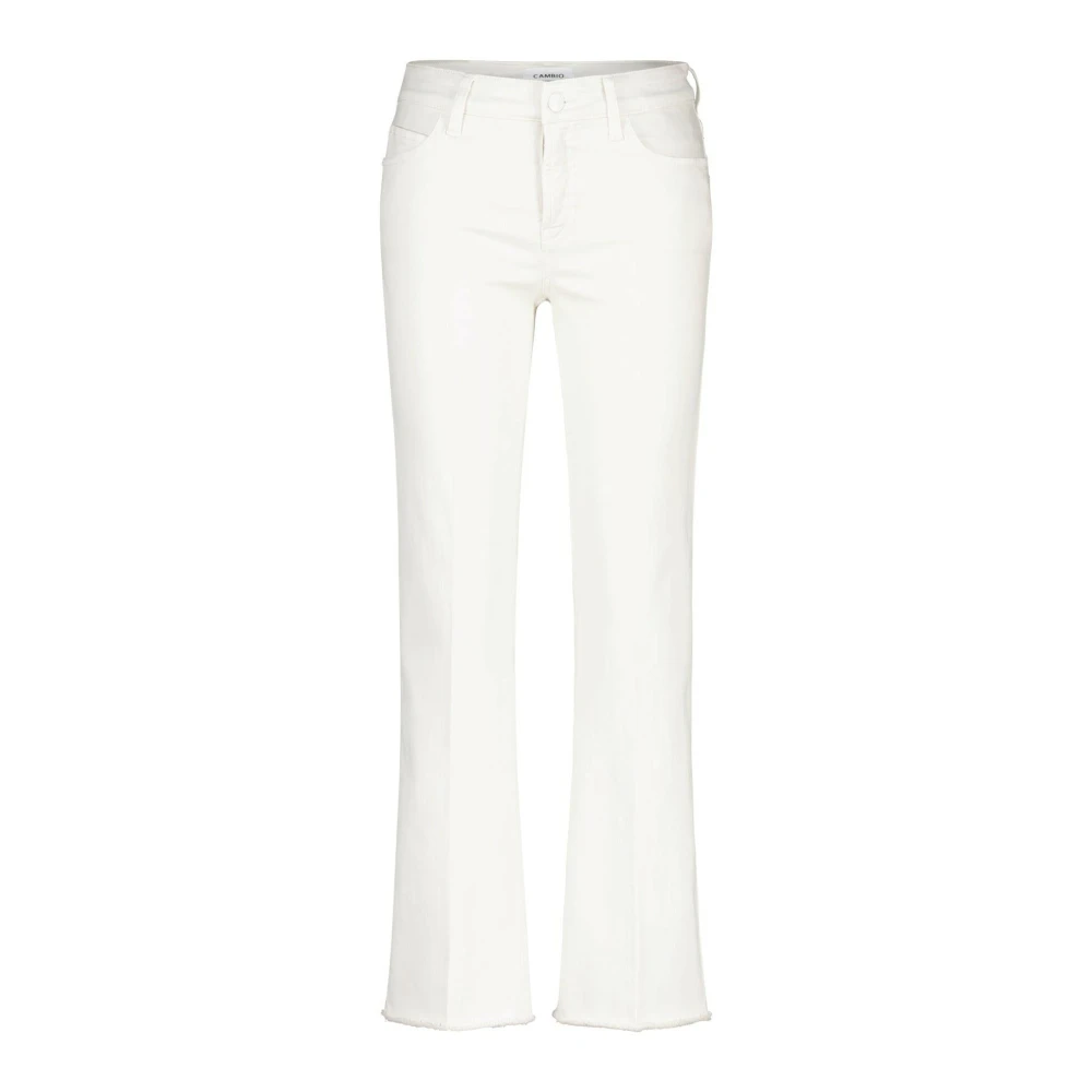 Cambio Francesca Mid-Waist Slim Leg Jeans White, Dam