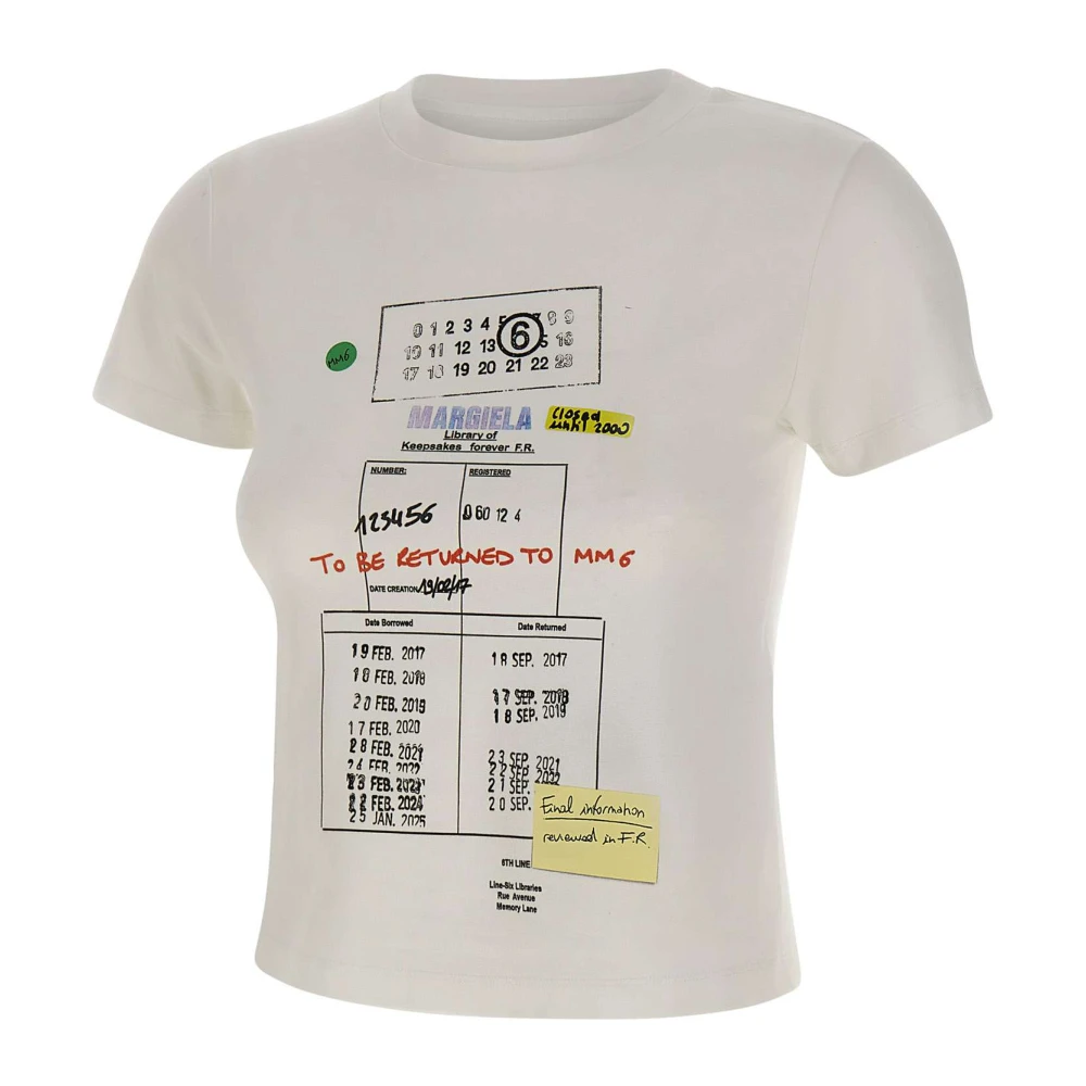 Mm6 Maison Margiela Women's White T-Shirts, M, T-Shirts And Polos