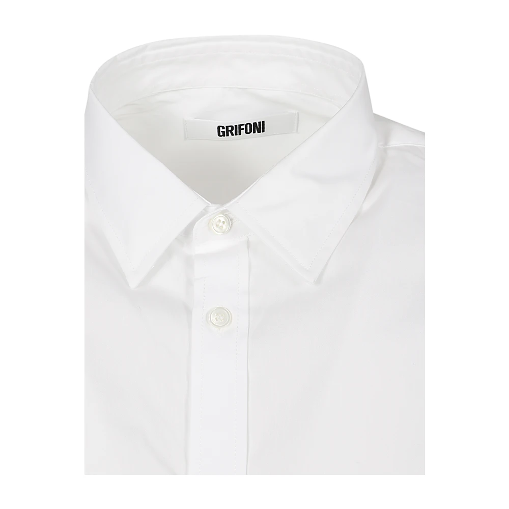 Mauro Grifoni Witte Slim Katoenen Overhemd White Heren