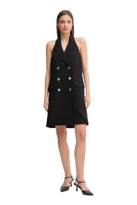 Button Halterneck Mini Dress