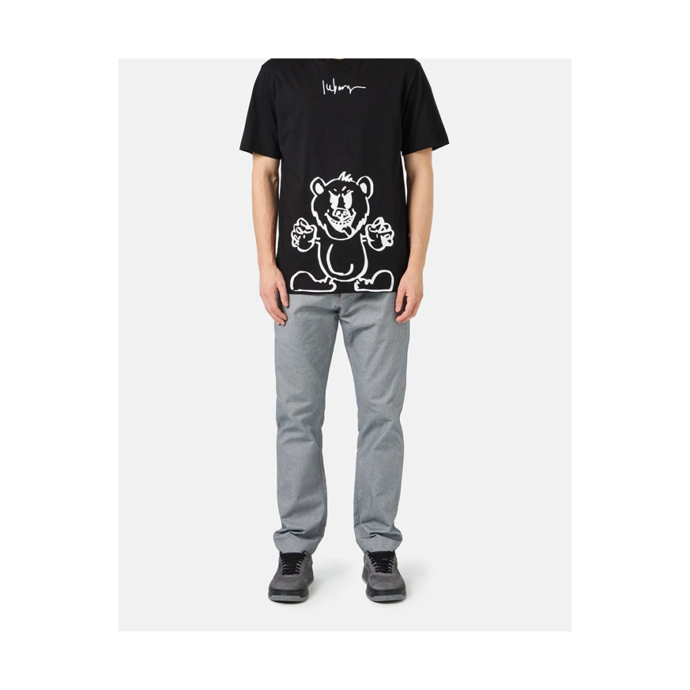 Iceberg T-shirt met korte mouwen met logo en print Black Heren