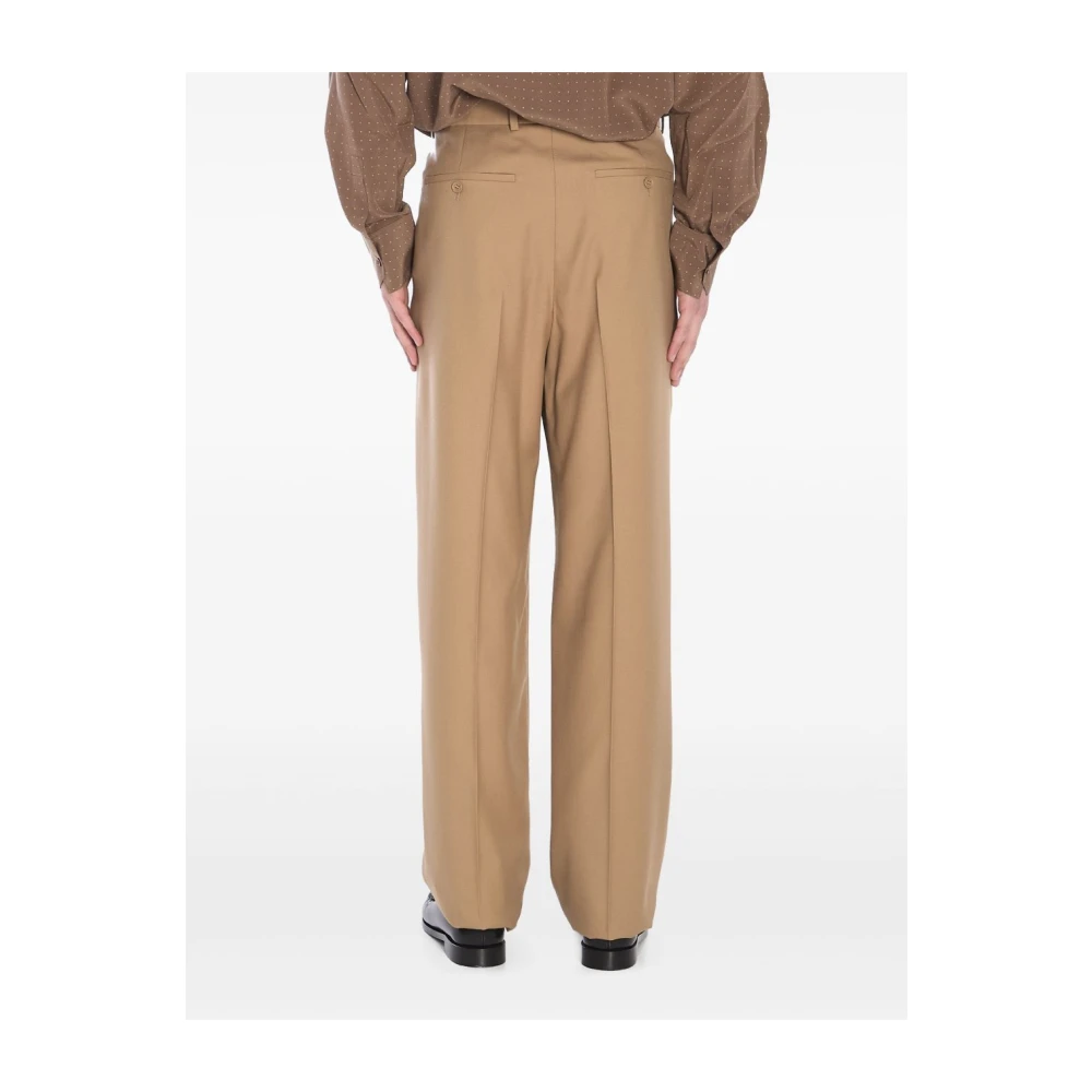 Saint Laurent High-waisted broek van wolgabardine Beige Heren