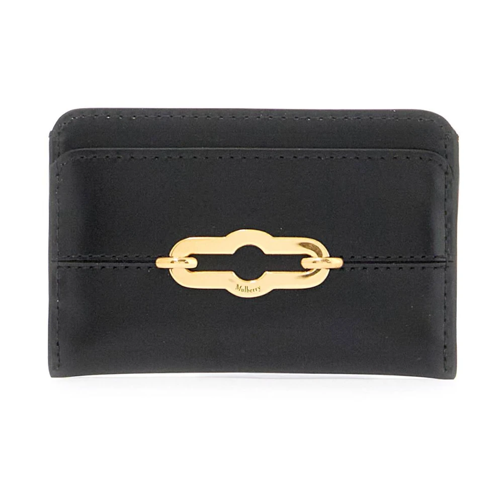 Mulberry Luxe Lederen Kaarthouder met Pimlico Slot Black Dames