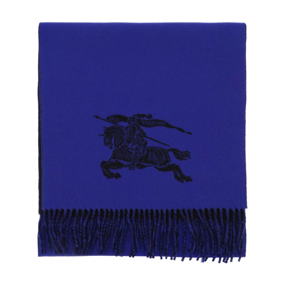 Burberry Omkeerbare Cashmere Sjaal met Equestrian Knight Design Blue Heren