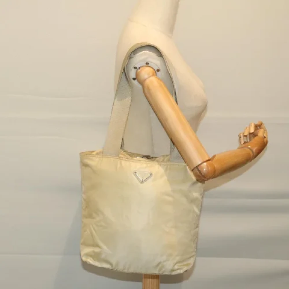 Prada Vintage Pre-owned Fabric prada-bags Beige Dames