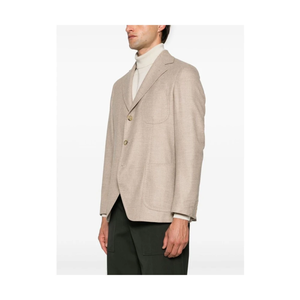Gabo Napoli Bruine Wollen Blend Jas Keperbinding Brown Heren