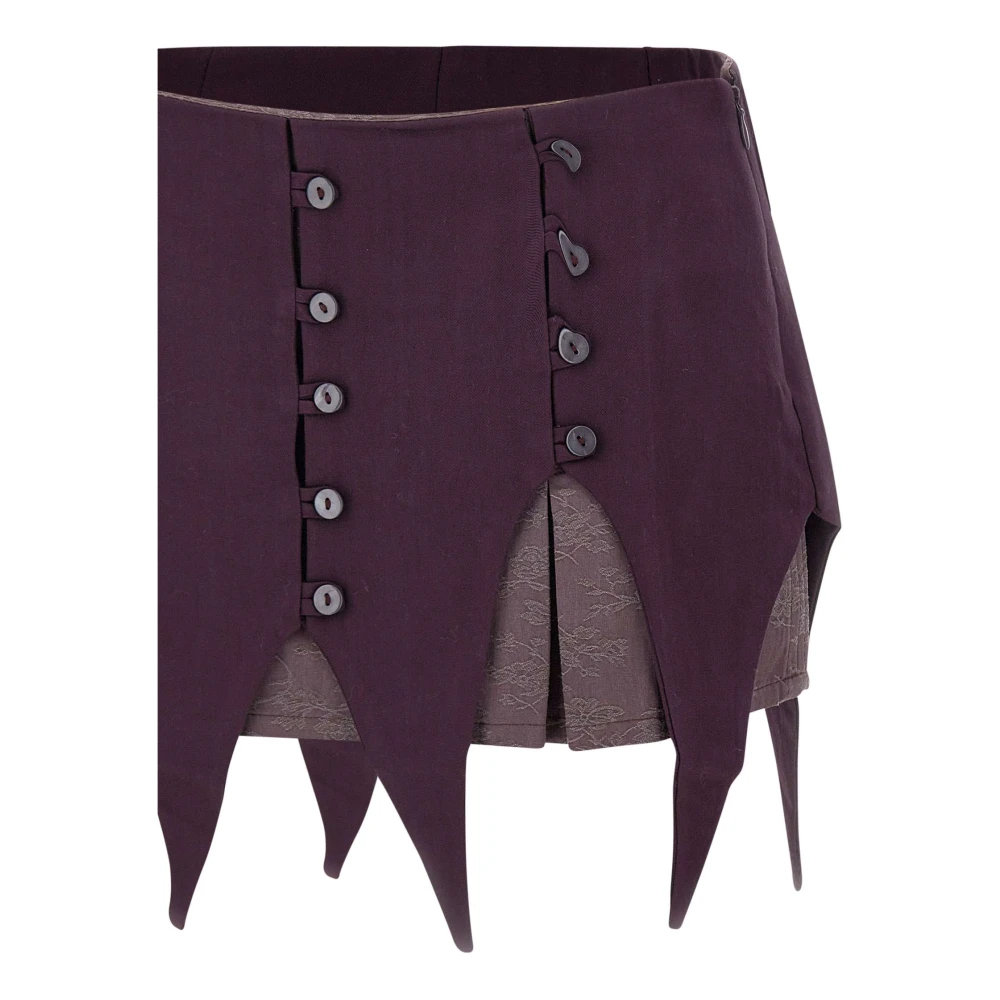 Avavav Aubergine Paarse Asymmetrische Mini Rok Purple Dames