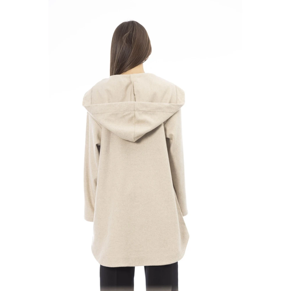 Alpha Studio Hoodie met lange mouwen V-hals Beige Dames