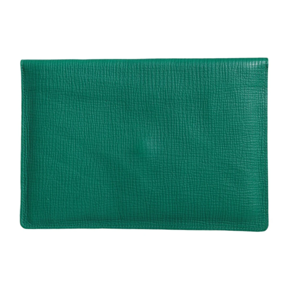 Dolce & Gabbana Groene Leren Clutch Portemonnee Tablethoes Green Dames