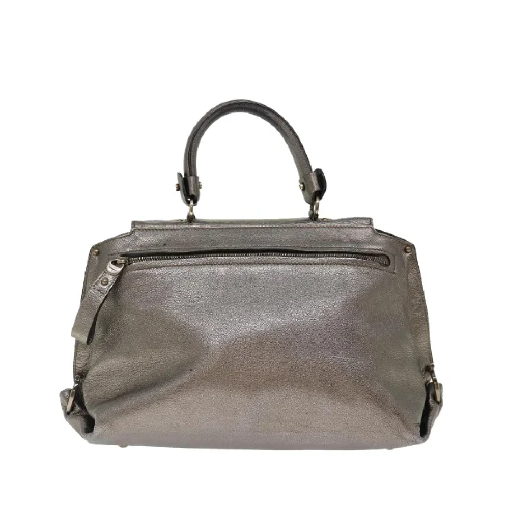 Salvatore Ferragamo Pre-owned Leather handbags Gray Dames