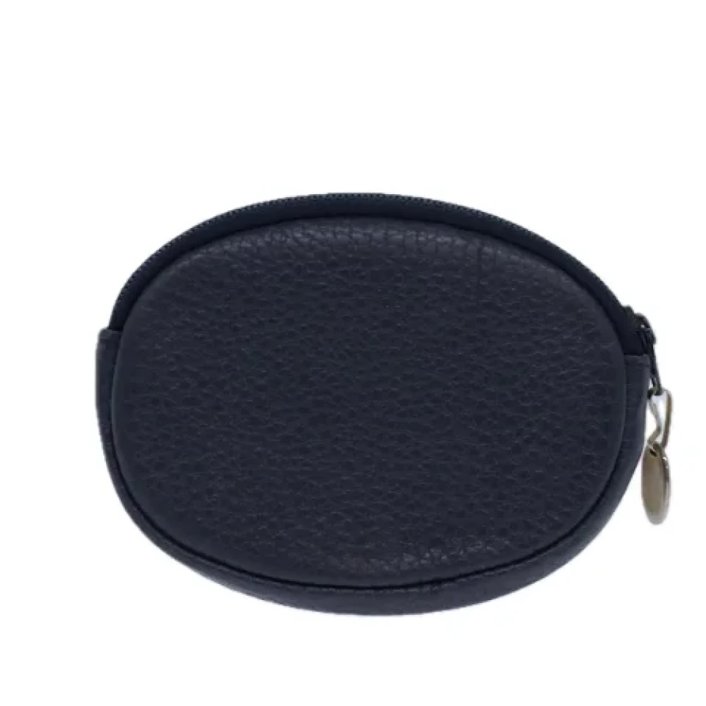 Dior Vintage Pre-owned Leather wallets Blue Dames