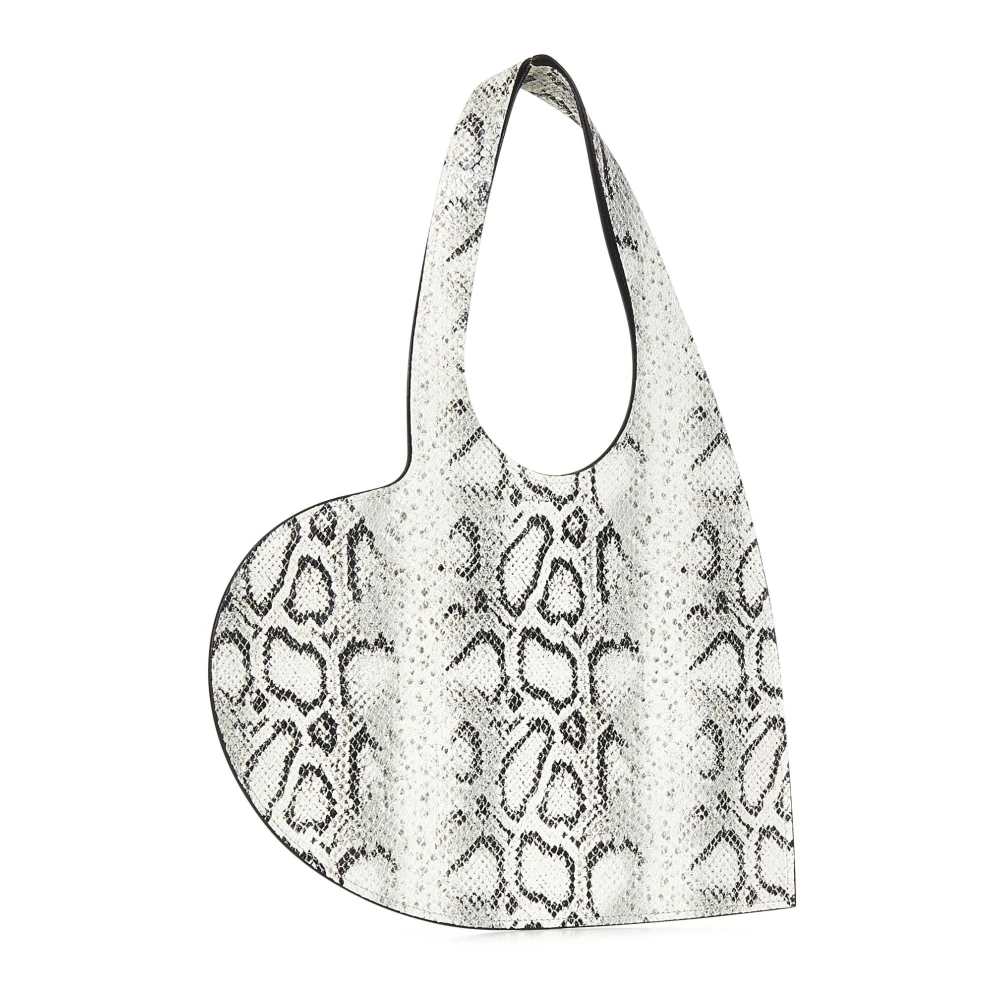 Coperni Witte leren handtas met slangenprint Gray Dames