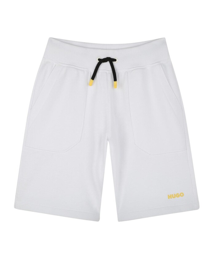 shorts-blancs-en-coton-elastique-avec-logo-jaune
