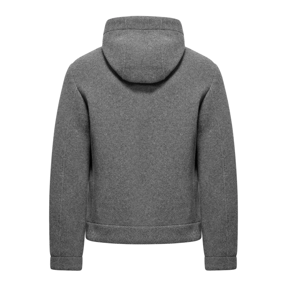 BomBoogie Gehaakte wollen jas met capuchon Gray Heren