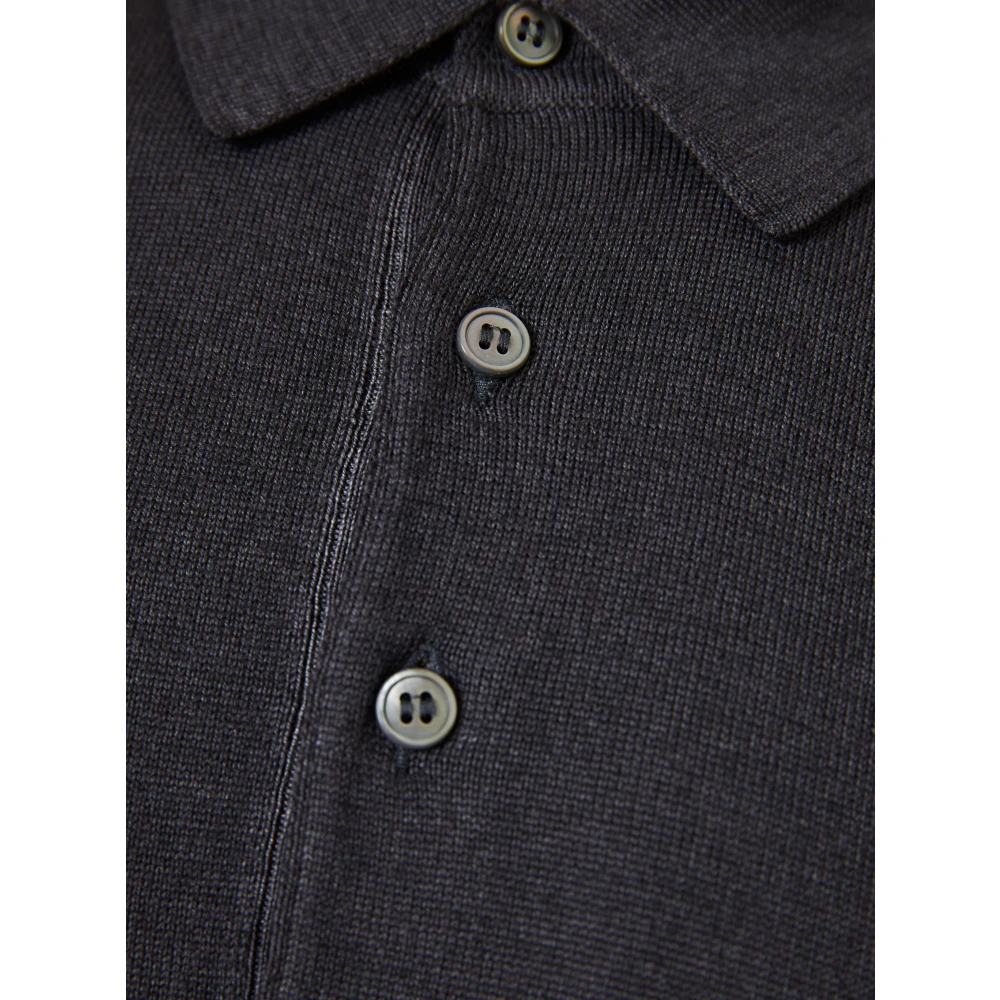 Gran Sasso Wollen Polo Shirt Gemaakt in Italië Gray Heren