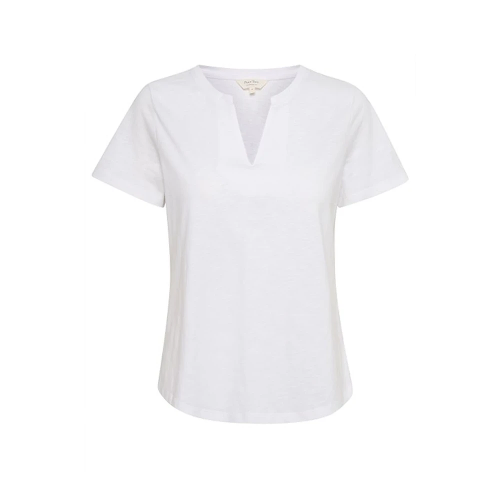 Part Two Dames V-Hals T-Shirt Bright White Dames