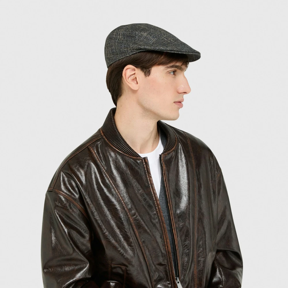 Borsalino Platte Duckbill Pet met Gestikte Klep Blue Unisex