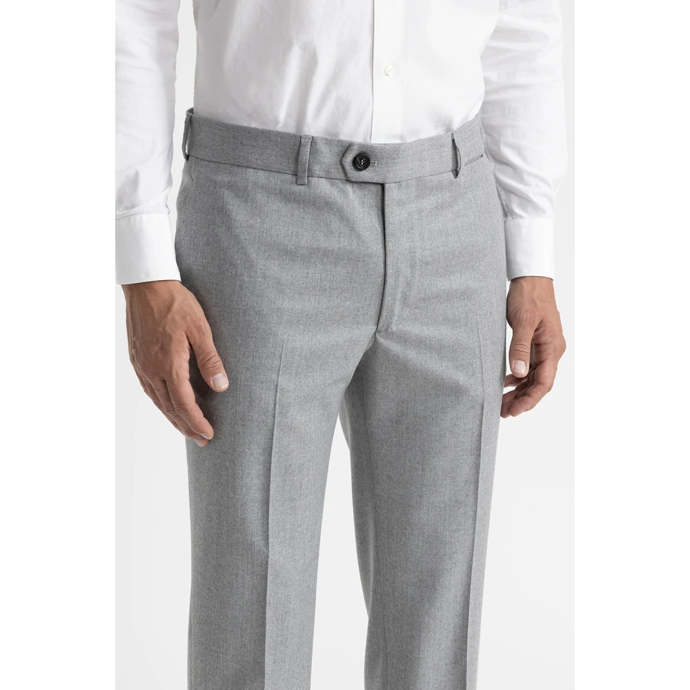 PESERICO Ongevoerde klassieke broek van zuivere nieuwe wol Gray Heren