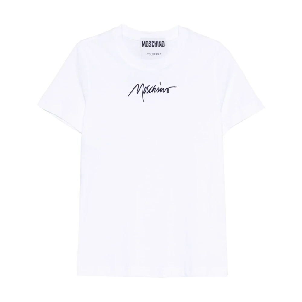 Moschino Casual Katoenen T-Shirt in Wit White Dames