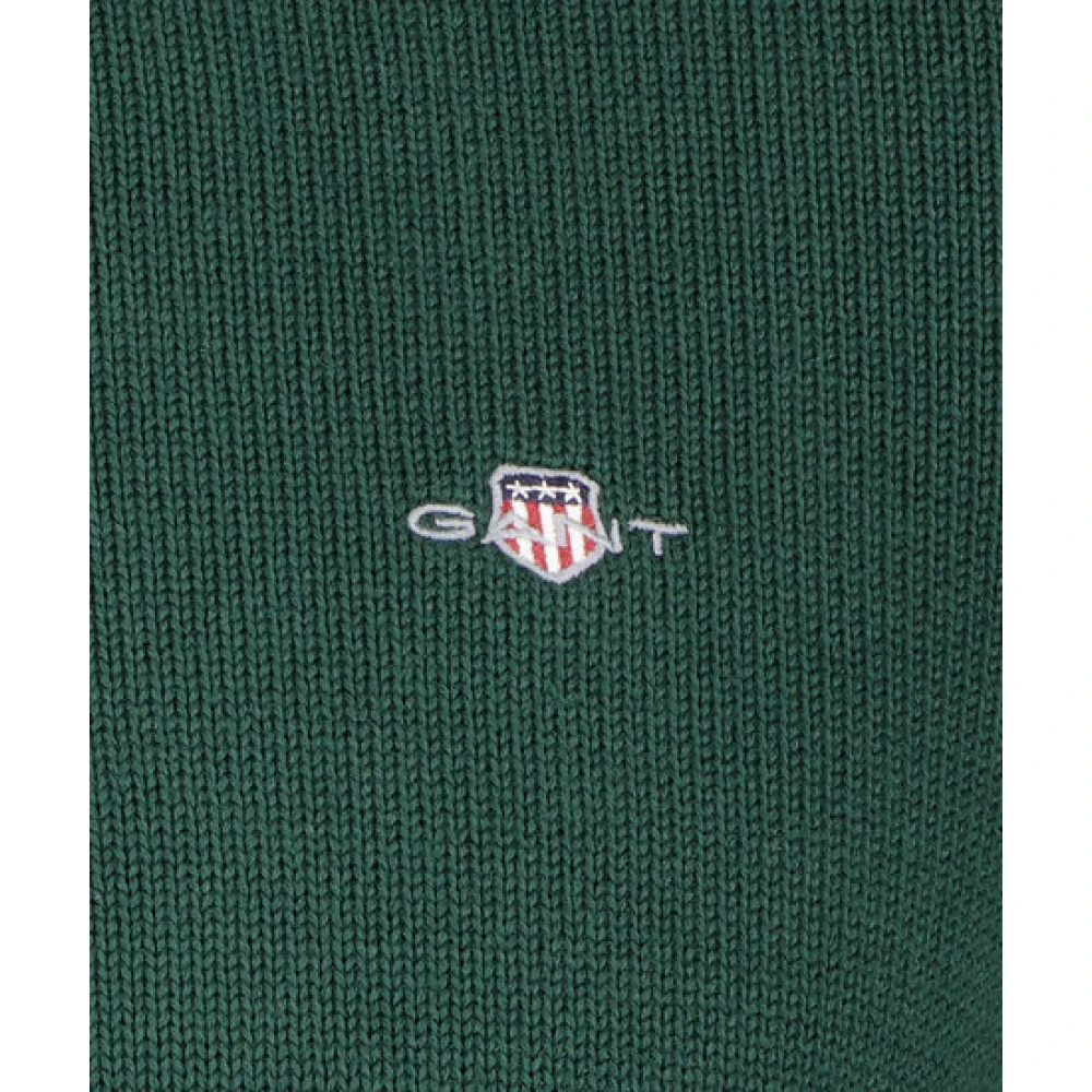 Gant Katoenen Halfzip Trui Green Heren
