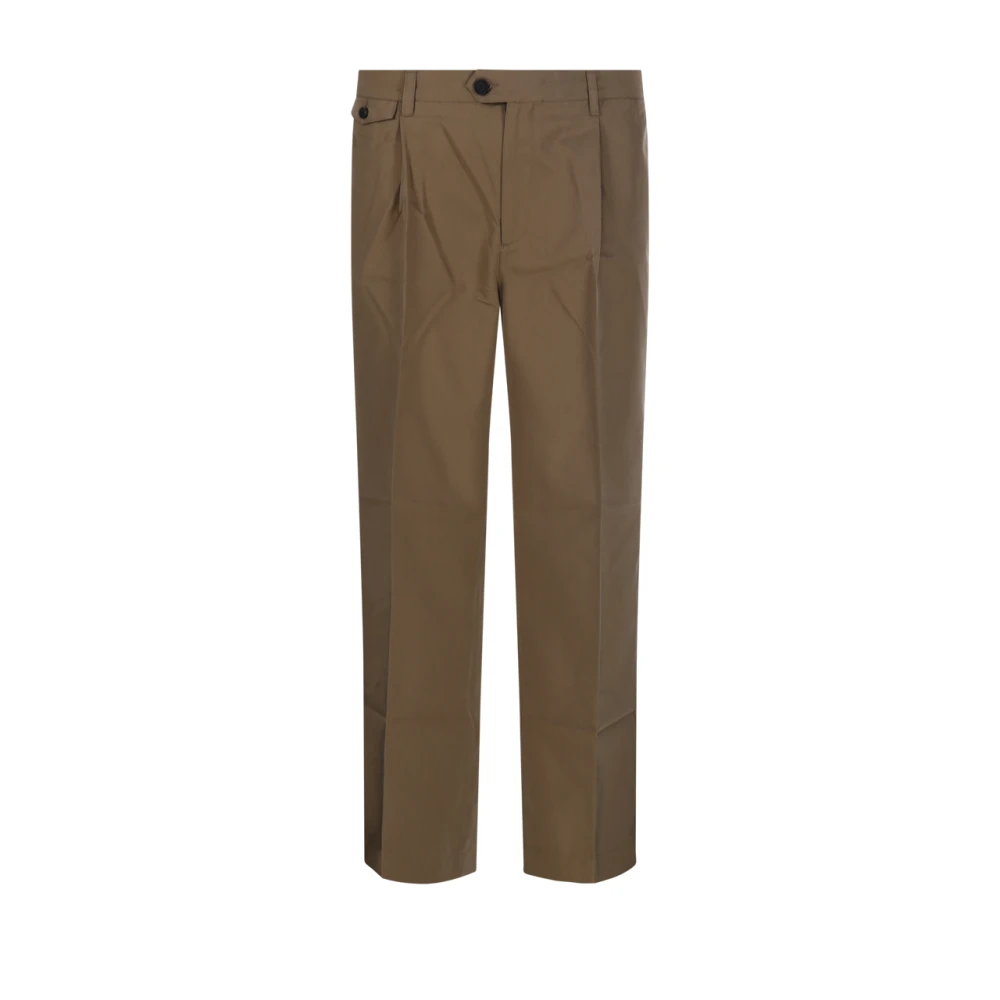 Dunst Men's Brown Chinos, S, Pleated Chino Slacks Pant