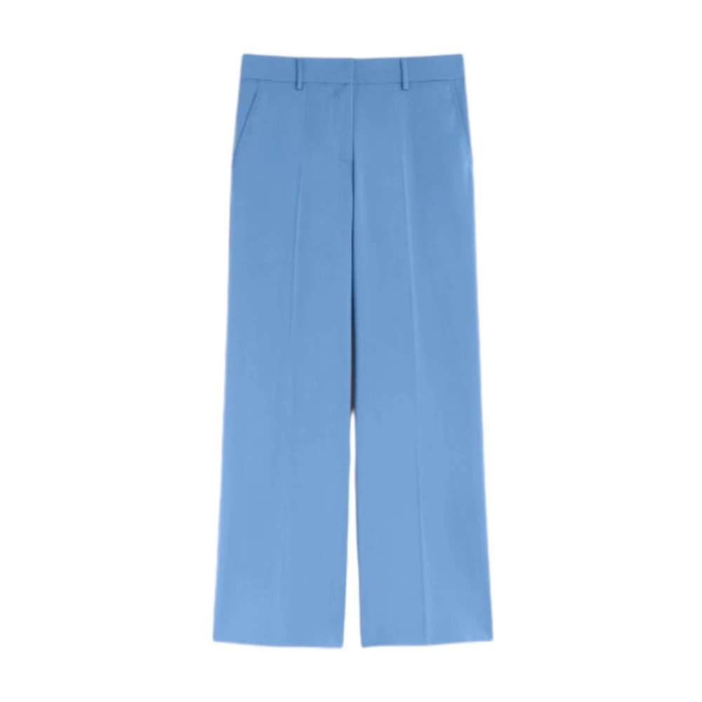 Weekend Max Mara Women's Blue Wide Trousers - Wide Trousers - M - Trousers