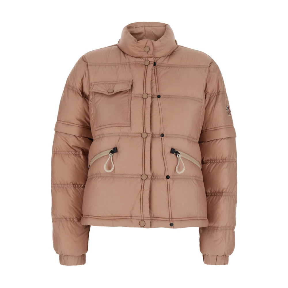 Moncler Roze donsjack met logopatch Pink Dames