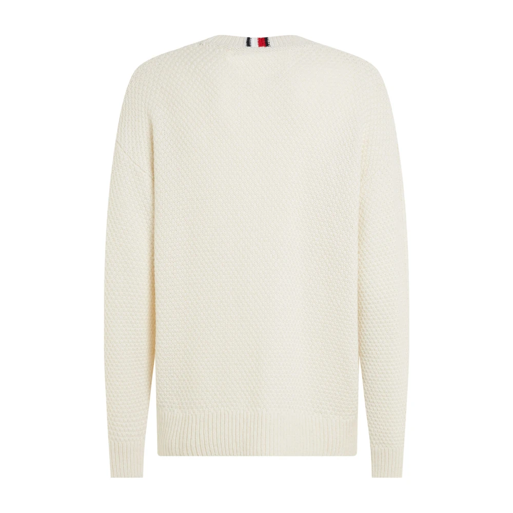 Tommy Hilfiger Monotype Crew Neck Kabeltrui White Heren