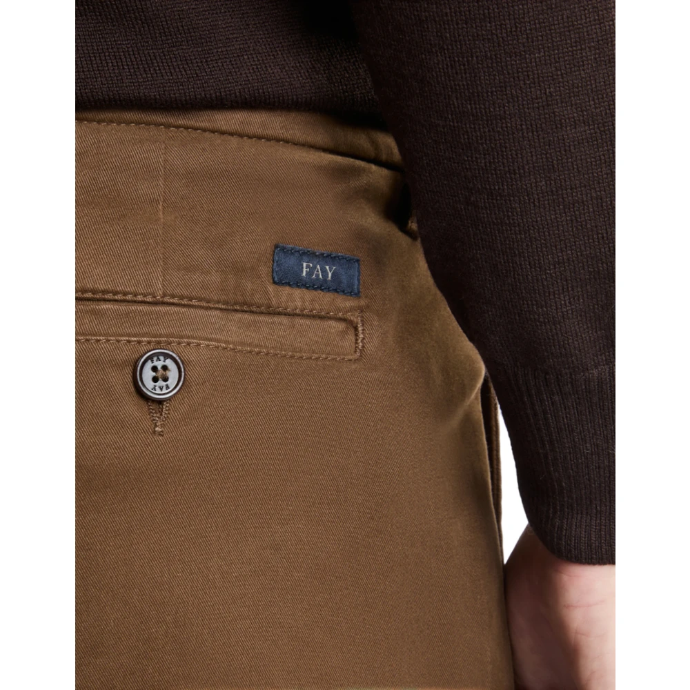 Fay Bruine Casual Broek Brown Heren