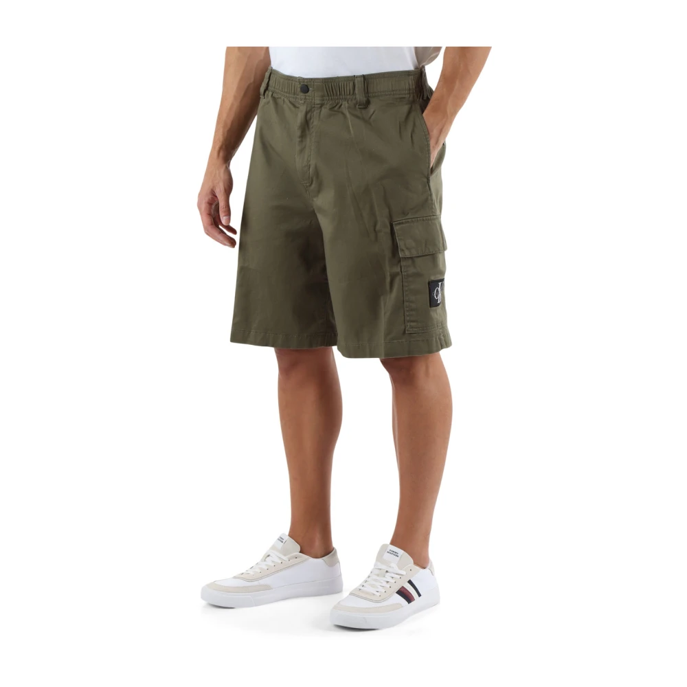 Calvin Klein Jeans Cargo Stretch Katoenen Bermuda Shorts Green Heren