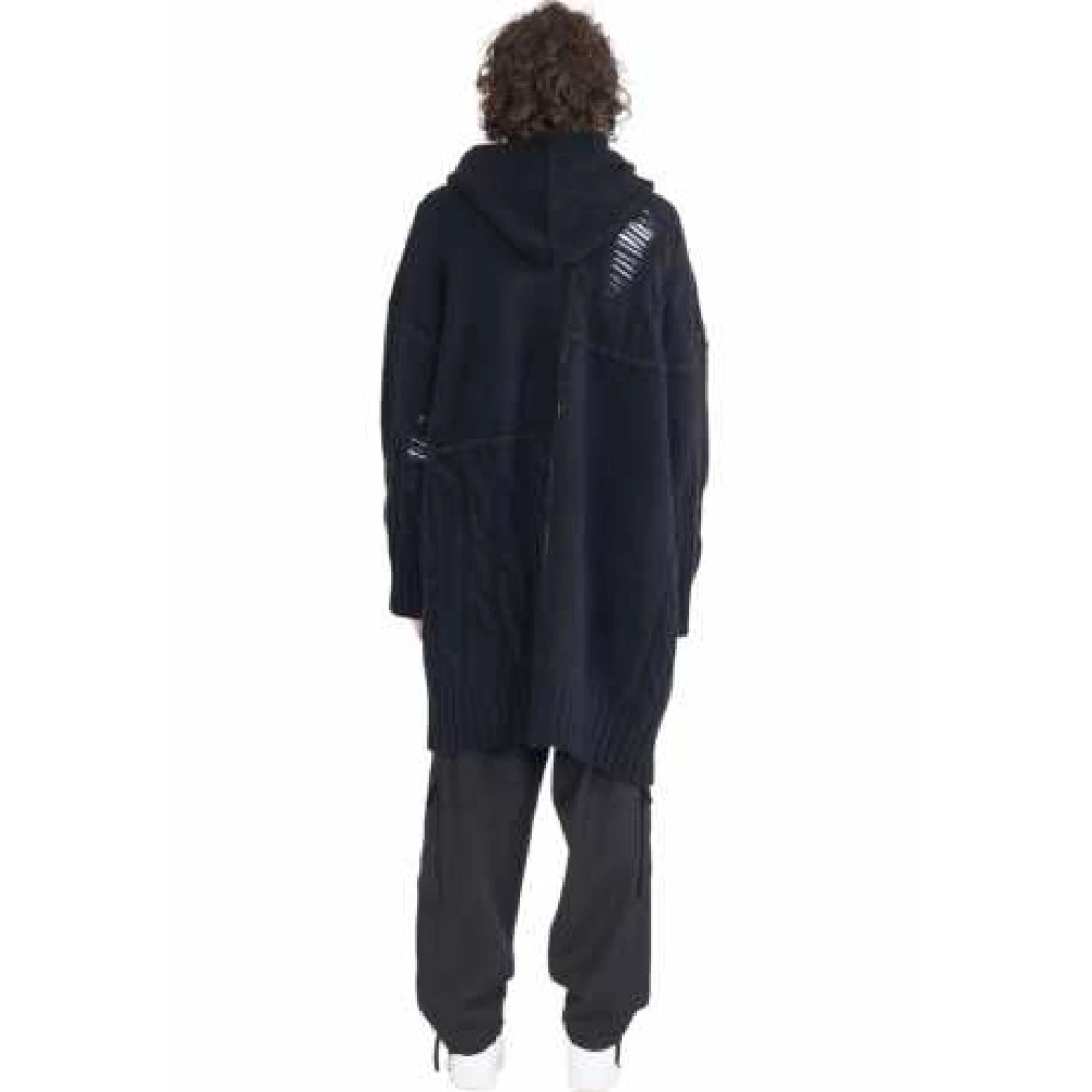 Isabel Benenato Zwarte Yak Hooded Lang Vest Black Heren