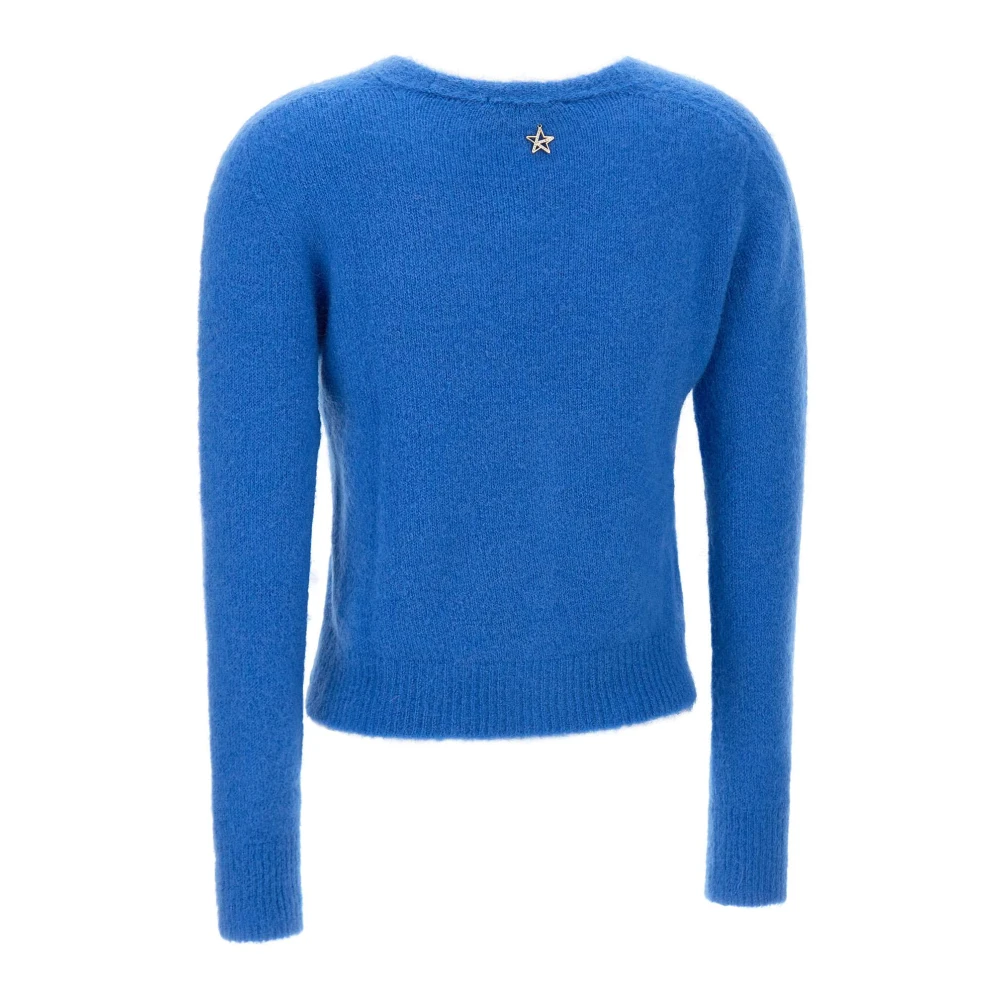 Kaos Blauwe Wollen Blend Cardigan Sweater Blue Dames