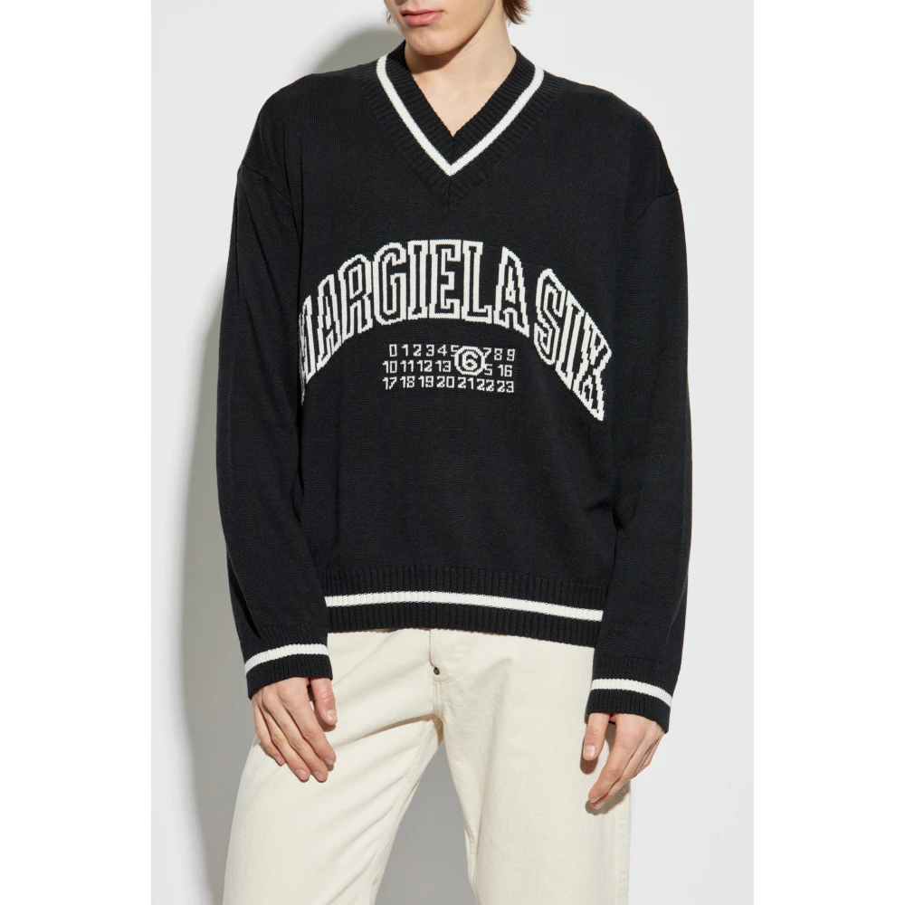 MM6 Maison Margiela Trui met logo Black Heren