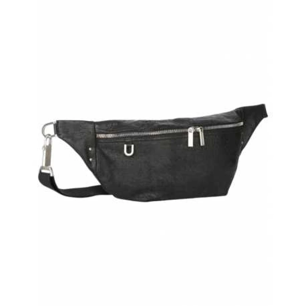 Rick Owens Zwarte leren heuptas van met zakken met ritssluiting Black Unisex