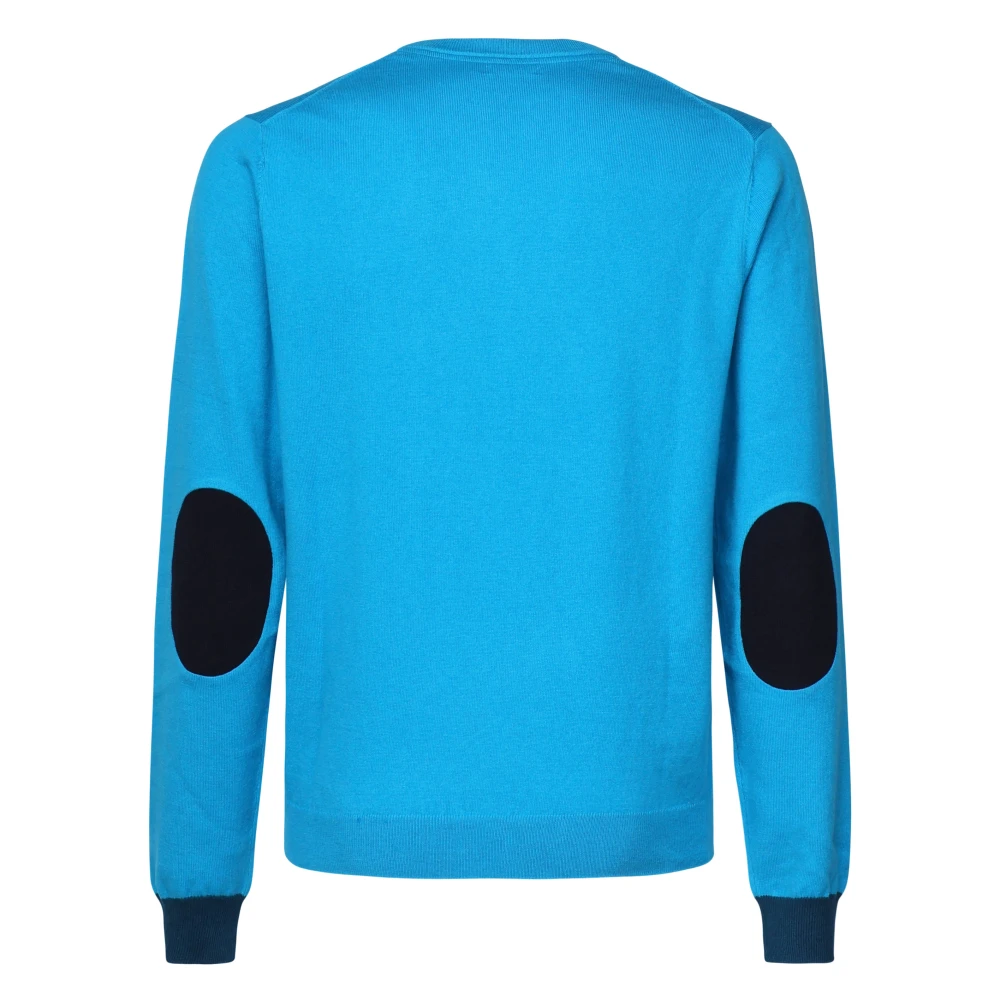 Sun68 Blauwe Crewneck Logo Trui Lange Mouwen Blue Heren