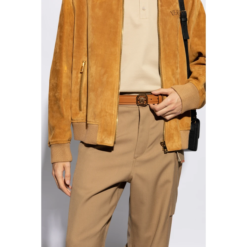 Versace Leren riem Brown Heren