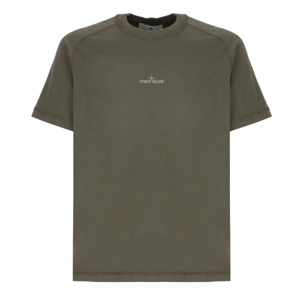 Stone Island Groen Katoenen T-shirt met Logo Green Heren
