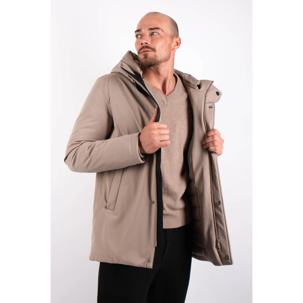 Duno Korte dons gevoerde parka in zand Beige Heren