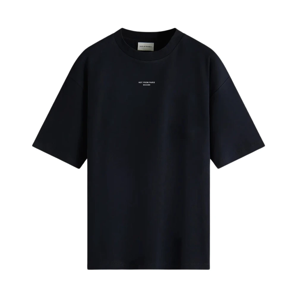 Drole De Monsieur Uomo Nero T-Shirt Slogan Classico