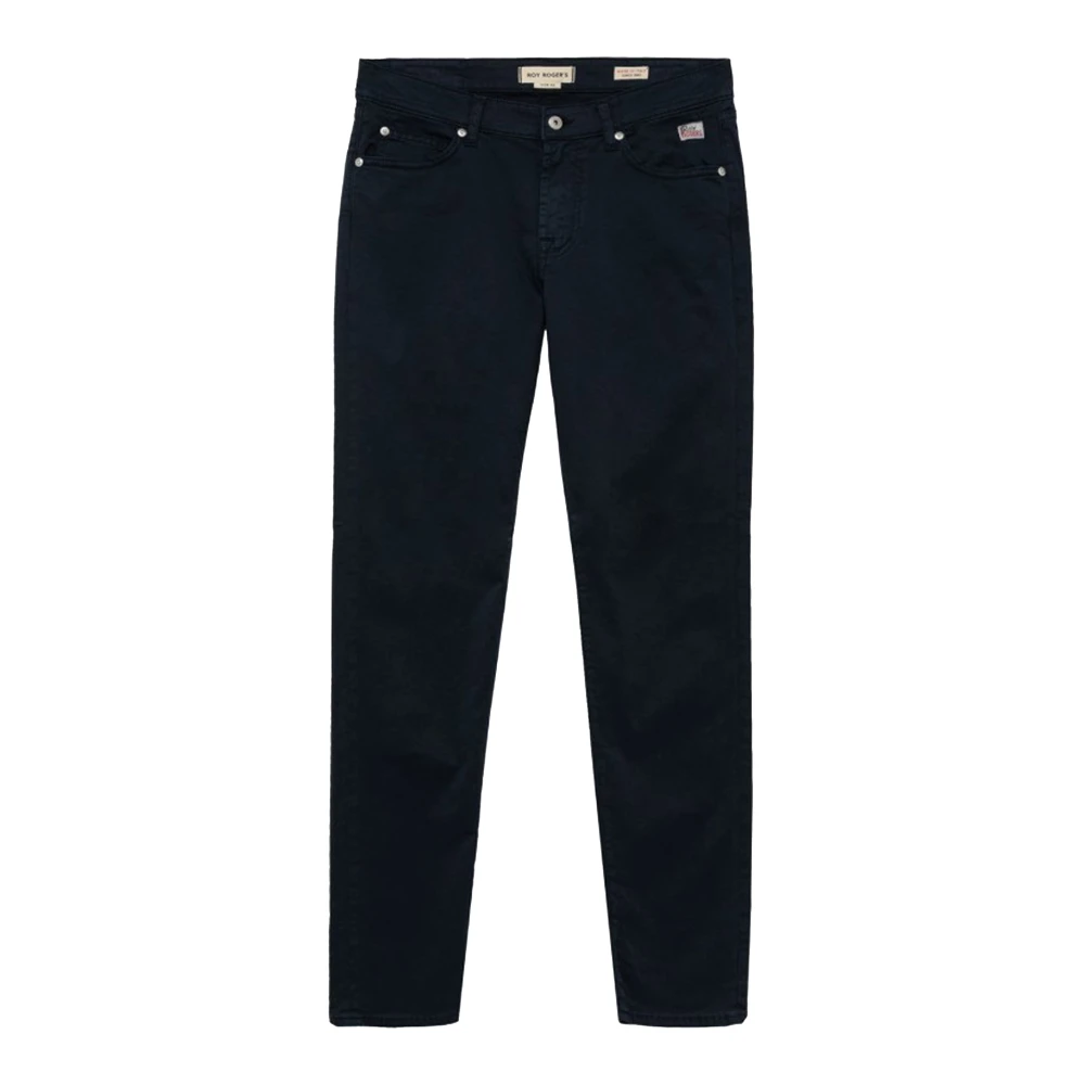 Roy Roger's Men's Blue Slim-Fit Trousers, W38, 517 Plain Trousers