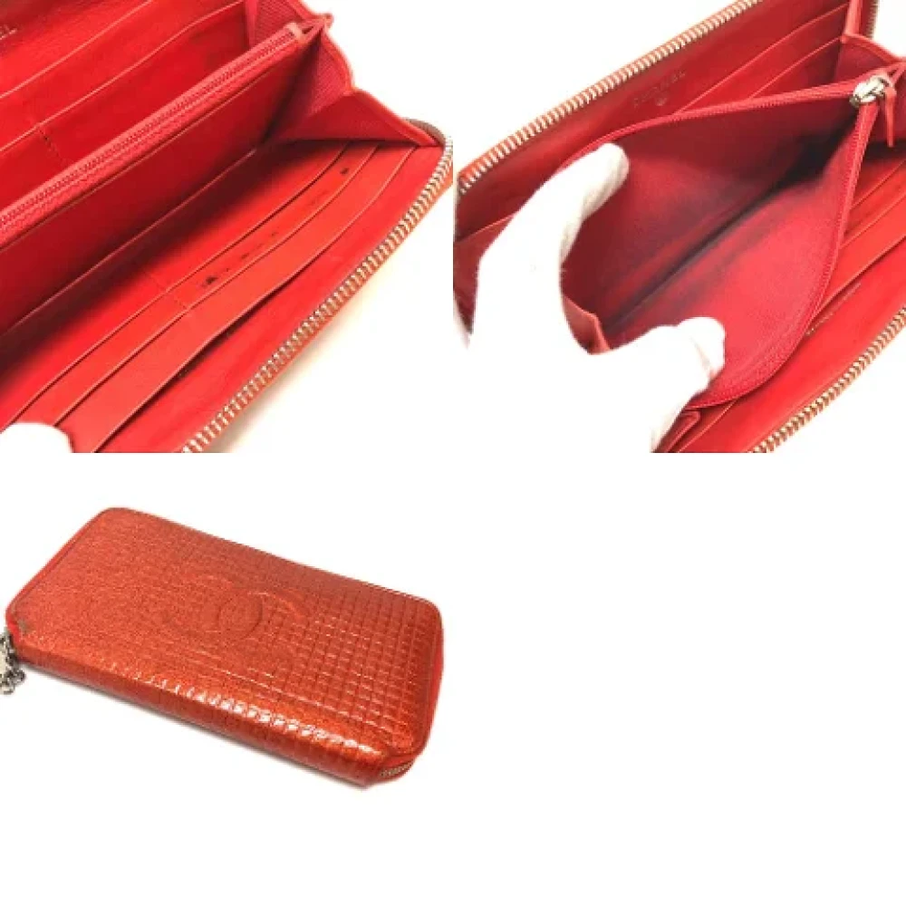 Chanel Vintage Pre-owned Leather wallets Orange Dames