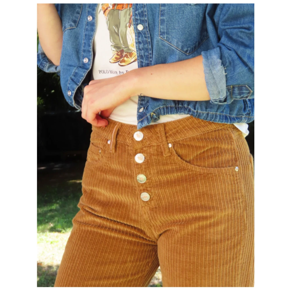 Islow Manon Wijde Broek met Knoopsluiting Brown Dames