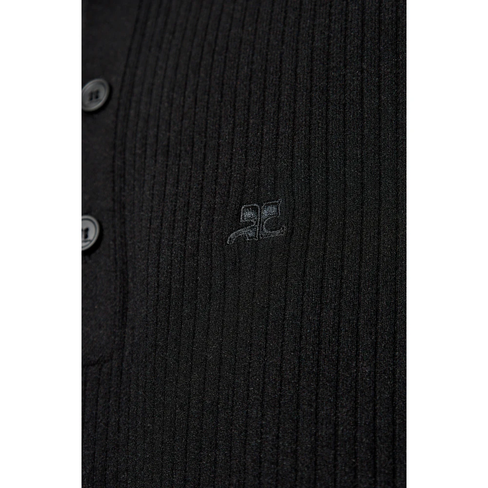 Courrèges Polo met logo Black Heren