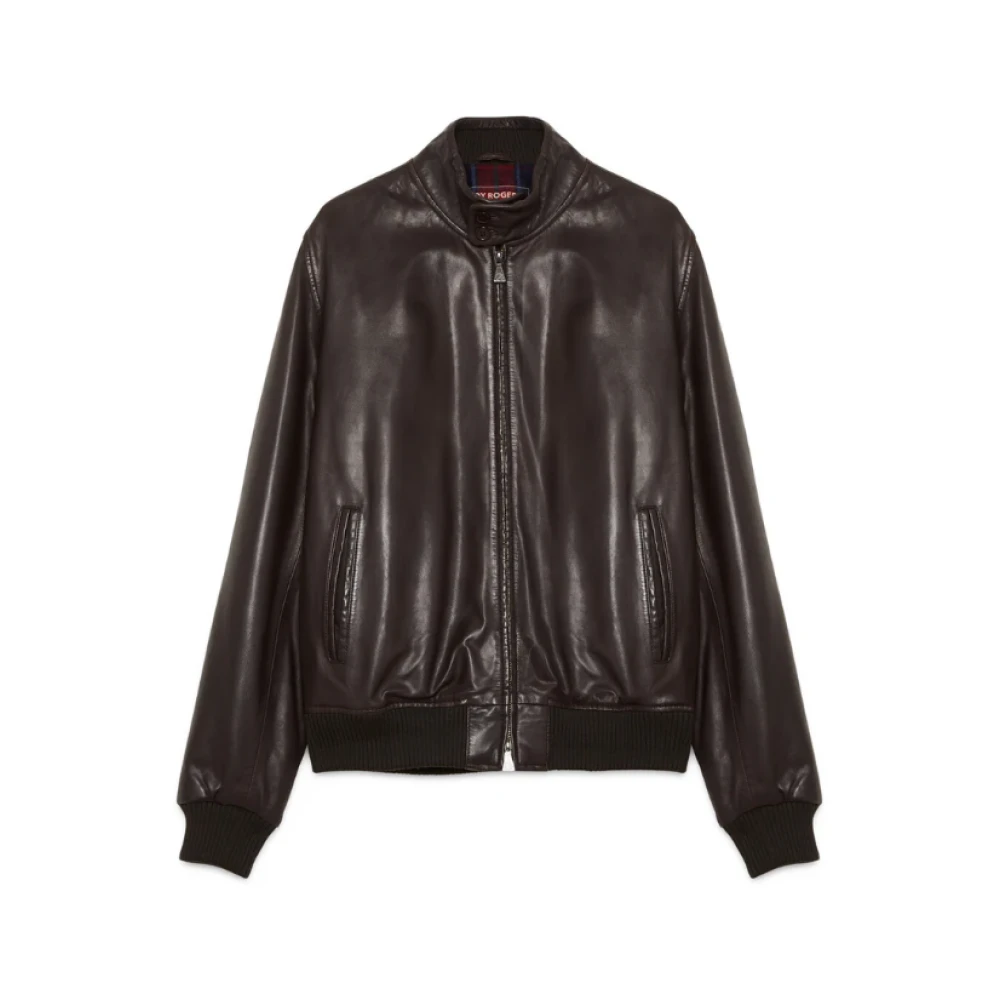 Roy Roger's Bruine Barracuda Leren Jas Brown Heren