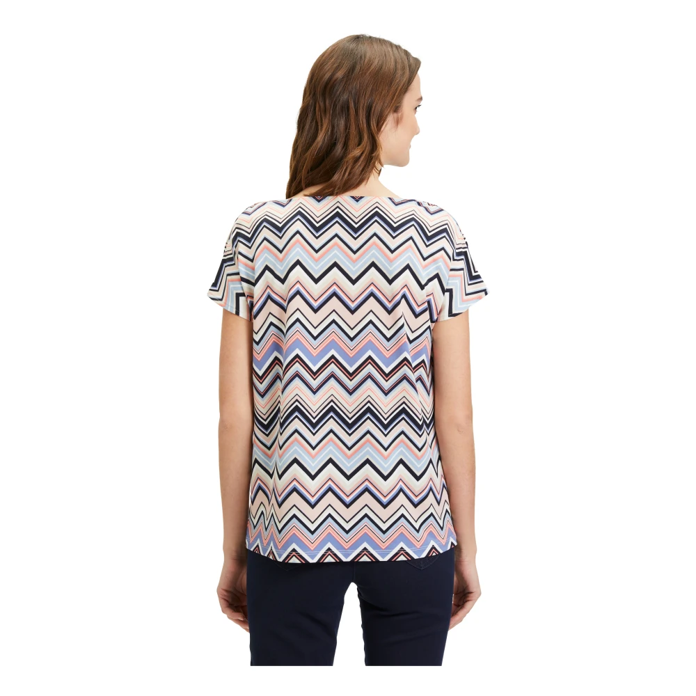 Betty Barclay Zigzag Waterfall Neck Shirt Multicolor Dames