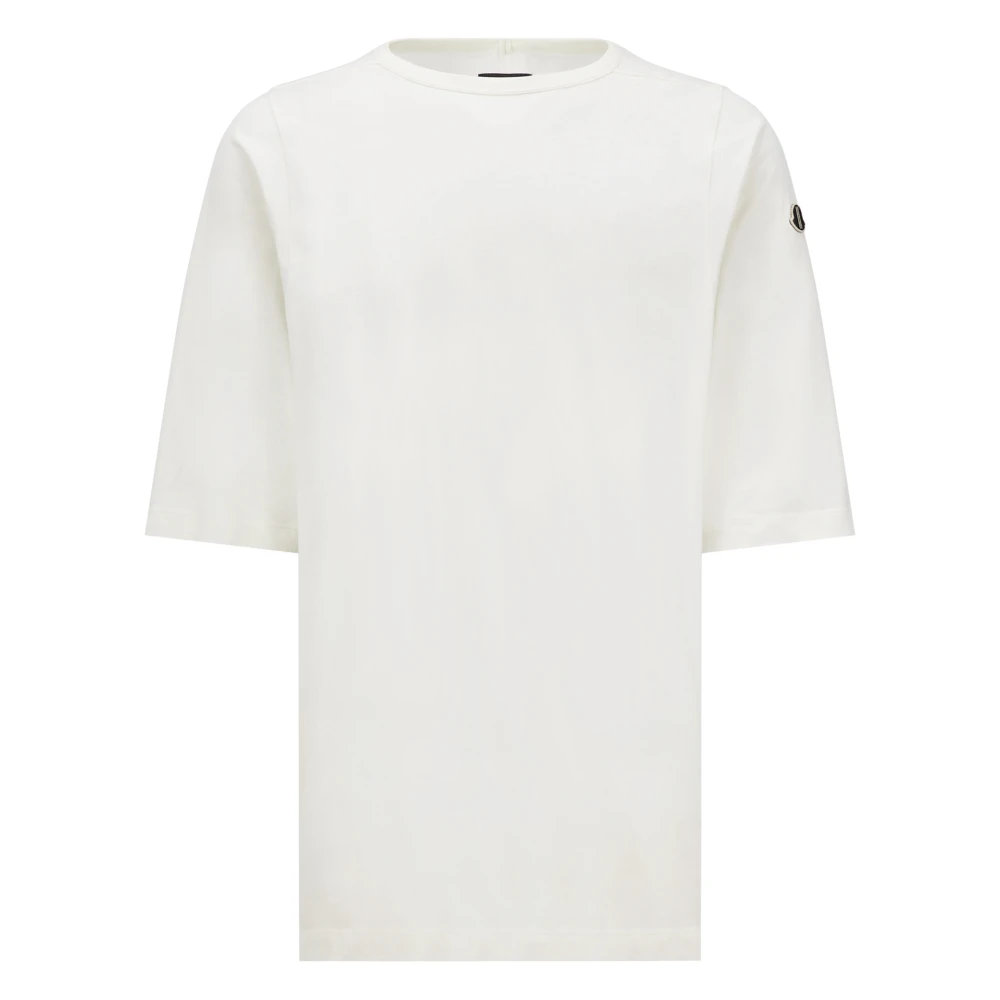 Moncler Witte Crewneck T-shirt met Patch Logo White Heren