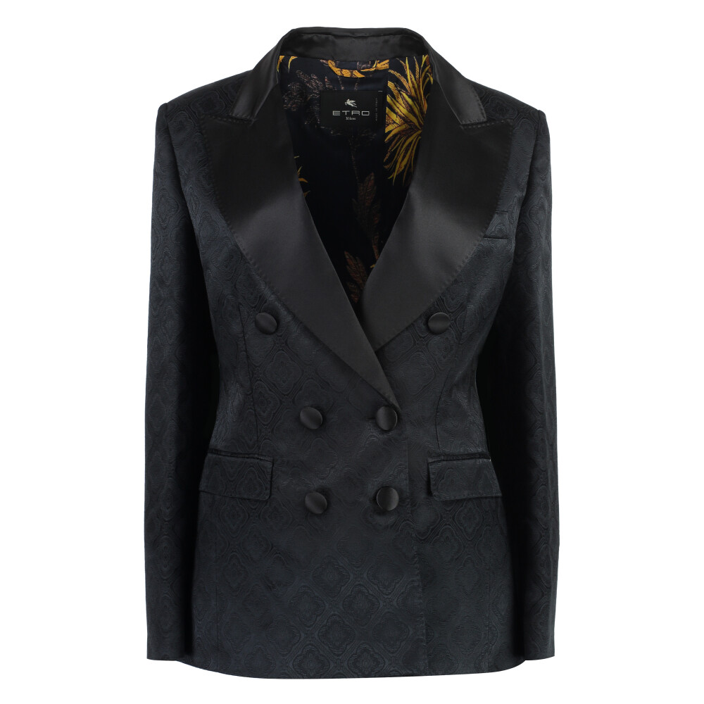 ジャケット Etro Black Viscose Blend Blazer SINGLE-BREASTED WAVY BLAZER | Jackets | ETRO