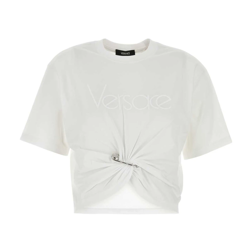 Versace Women's White T-Shirts, M, Classic Cotton T-Shirt