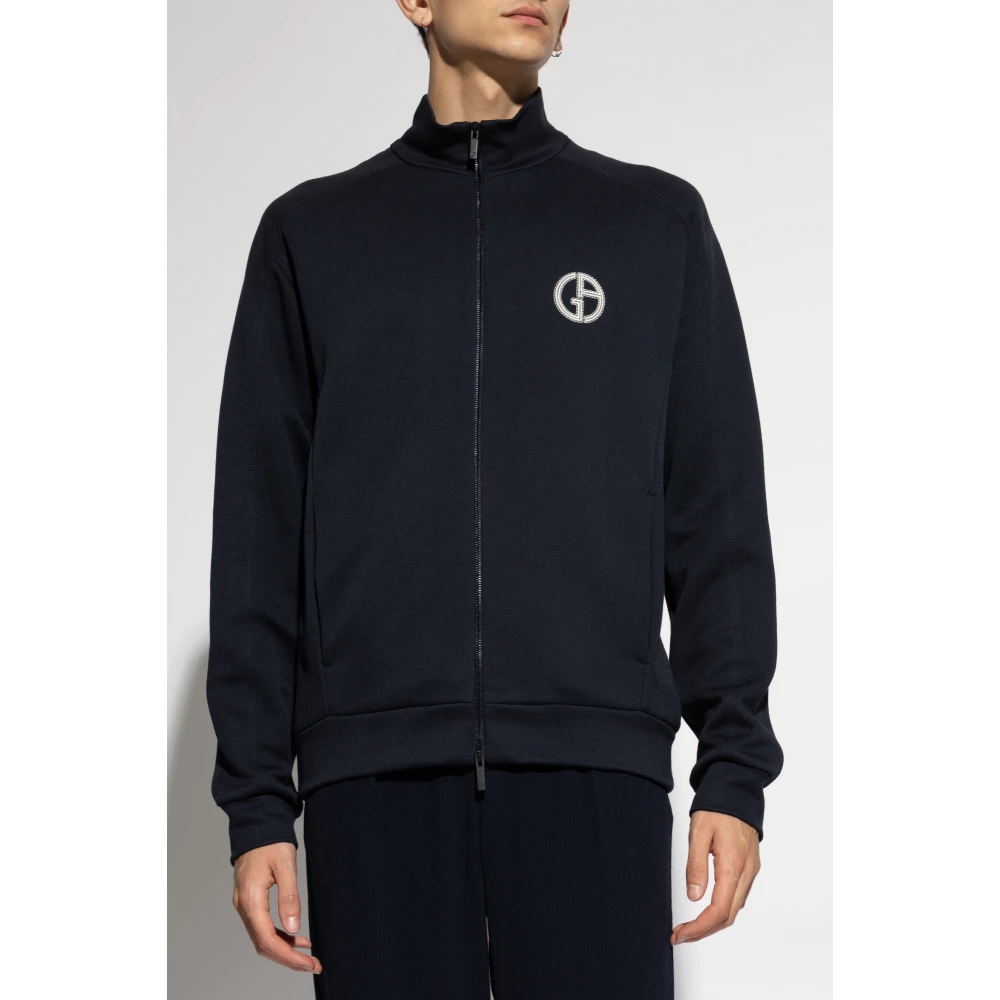 Giorgio Armani Sweatshirt met logo Blue Heren